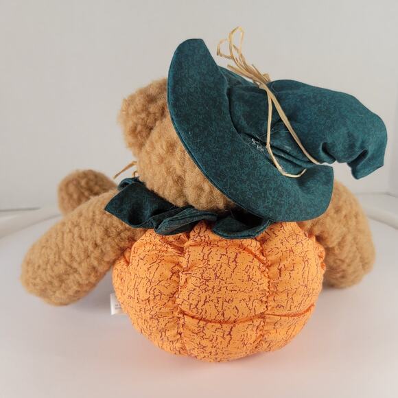 Jo-Ann Stores 1999 Halloween Pumpkin Teddy Bear 12" Plush Witch Hat Collectible - Picture 10 of 15